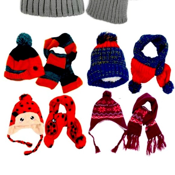 Assorted Lot of 10 Children's Kid's Hat and Scarf Set - Picture 8 of 8